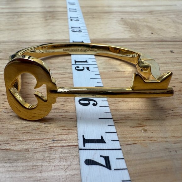 Kate Spade Gold Plated Heart Key Bangle Bracelet 6.75 Inch - Picture 9 of 15